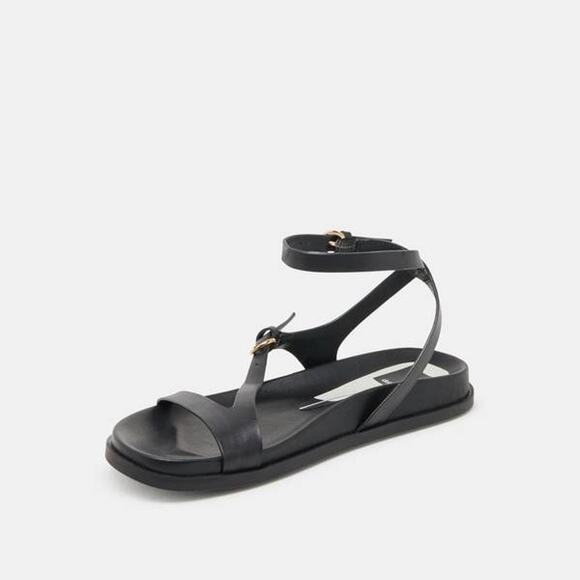 dolce vita DARLIS Sandals Black Leather NEW NiB Strappy US 7.5 M - Picture 3 of 6